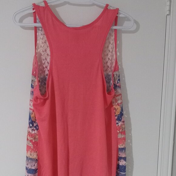 No Boundaries tank top T-shirt with round neck XL pitch/blue front deigned front - Picture 5 of 6